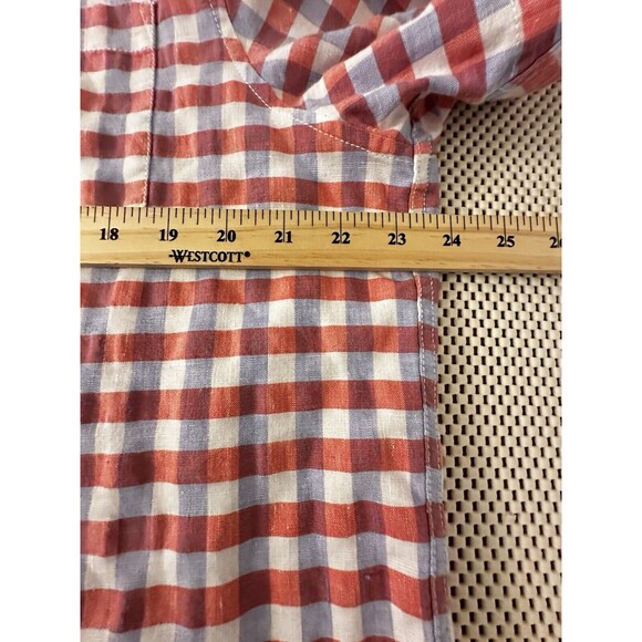 Tommy Bahama Linen‎ Blend Shirt Men L Plaid Gingham Short Sleeve Button Down Up - Picture 10 of 13